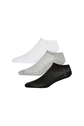 3 paires de socquettes - Gris, noir et blanc