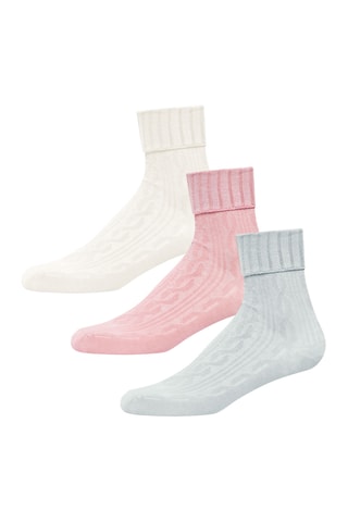 3 paires de chaussettes - Rose et blanc