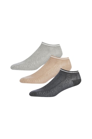 3 paires de chaussettes - Gris, beige et noir