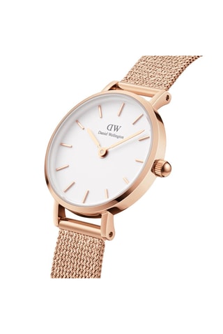 Stalen Quartz Horloge Melrose - 24 mm - Roségoudkleurig en wit
