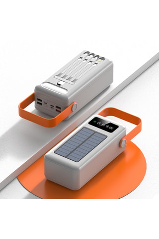 Bateria externa Powerbank solar 50.000 mAh - Branco
