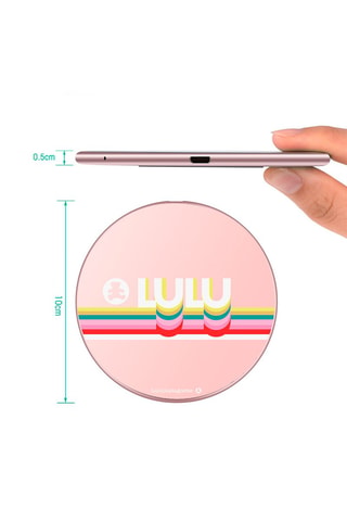 Estação de carregamento por indução universal Lulu Castagnette - Rosa e branco