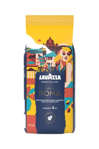 12 x Café en grains lavazza tales of roma - Équilibré, notes de noisettes et chocolat noir - 450 g