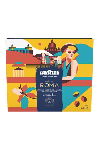10 x 2 cafés moulus lavazza tales of italy roma - Intense et gourmand, chocolat noir et noisettes - 250 g