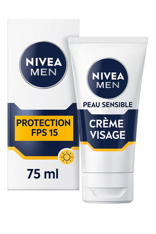 Creme facial hidratante e proteção solar SPF15 Homem - Peles sensíveis - 75 ml