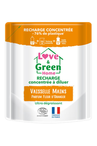 Recharge concentrée à diluer liquide vaisselle parfumé - Fleur d'Oranger - 166 ml