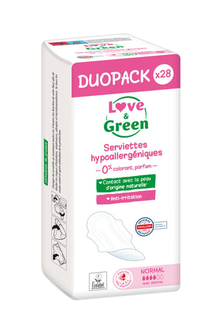 28 serviettes hypoallergéniques Normal - Légers à moyens