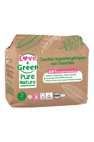 42 couches hypoallergéniques non blanchies - T3 (4 à 9 kg)