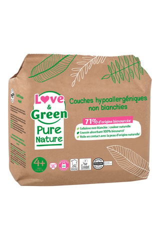 35 couches hypoallergéniques non blanchies - T4+ (9 à 20 kg)