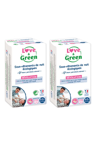 2 x 12 sous-vêtements de nuit écologiques - T8 - 15 ans (27 à 57 kg)