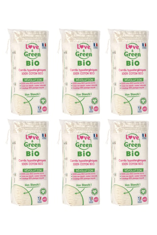 6 x 60 cotons hypoallergéniques bio