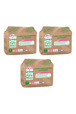 3 x 42 couches hypoallergéniques non blanchies - T3 (4 à 9 kg)