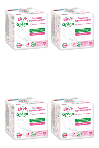 4 x 14 serviettes hypoallergéniques Normal - Flux légers à moyens