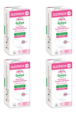 4 x 28 serviettes hypoallergéniques Normal - Légers à moyens