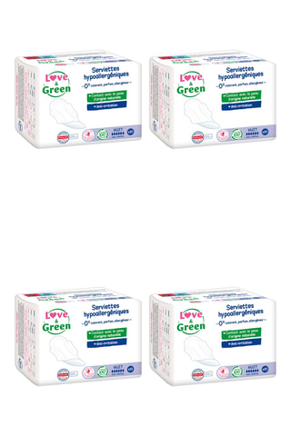 4 x 10 serviettes hypoallergéniques - Nuit