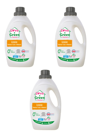 3 x Lessive rechargeable parfumée - Fleur d'Oranger - 33 lavages - 1,5 l