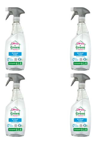 4 x Spray vitres rechargeable - Alcool végétal - 750 ml