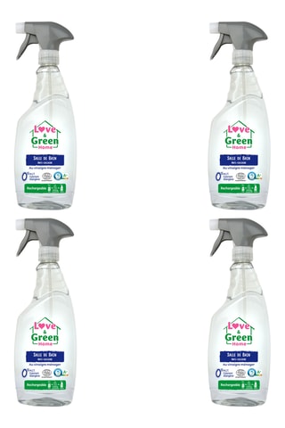 4 x Spray nettoyant salle de bain rechargeable - Vinaigre ménager - 750 ml