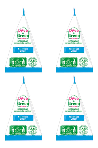 4 x Recharge concentrée à diluer pour spray nettoyant vitres - 75 ml