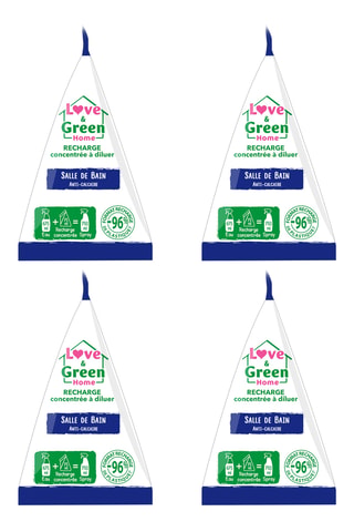 4 x Recharge concentrée à diluer pour spray salle de bain - Vinaigre - 75 ml