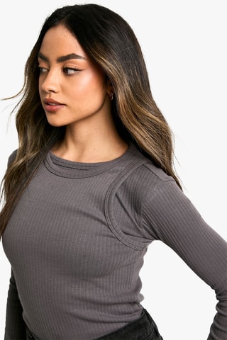 Pull trompe-l'œil - Anthracite