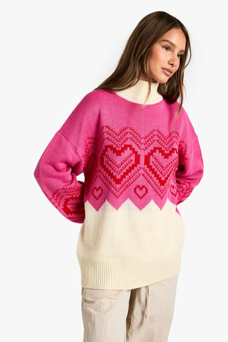 Pull - Rose et blanc