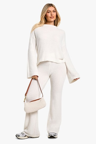 Pantalon wide legs taille haute - Ecru
