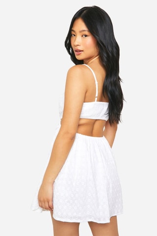 Robe patineuse en broderie anglaise - Blanc