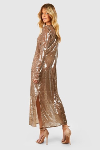 Robe midi - Marron clair
