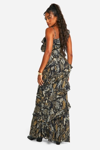 Robe volantée - Marron foncé