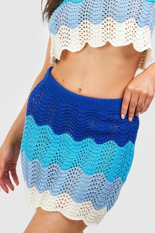 Jupe droite taille haute - Bleu