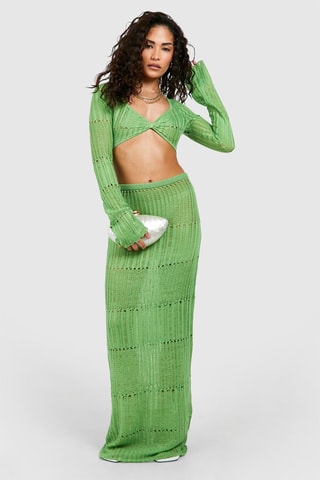 Jupe longue taille haute - Vert clair