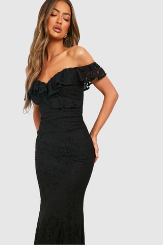 Robe longue en dentelle - Noir