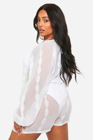 Chemisier et short de plage - Blanc