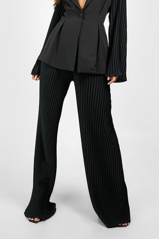 Pantalon wide legs taille haute - Noir