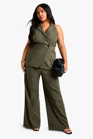 Veste et pantalon wide legs - Kaki