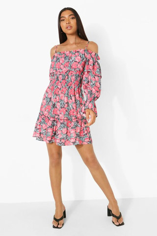 Robe volantée - Rouge
