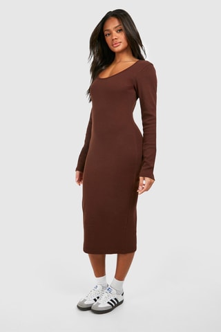 Robe fourreau - Marron