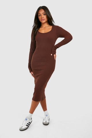 Robe fourreau - Marron