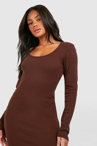 Robe fourreau - Marron