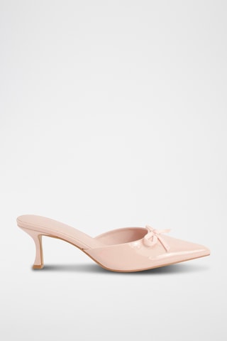 Mules à talons vernies - Nude