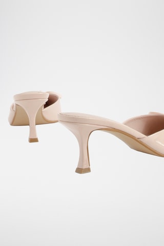 Mules à talons vernies - Nude