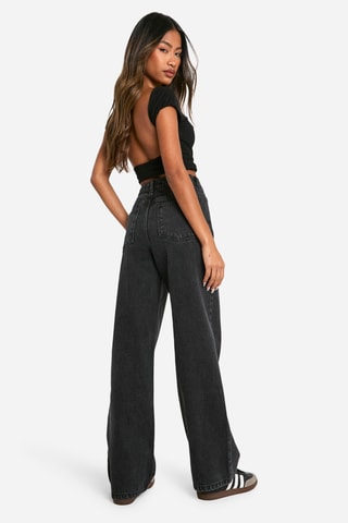 Jean boyfriend taille haute - Noir