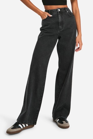 Jean boyfriend taille haute - Noir
