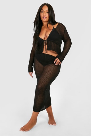 Gilet et jupe de plage - Noir