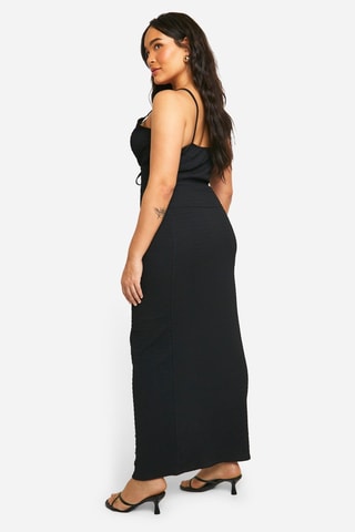Top et jupe longue taille haute - Noir