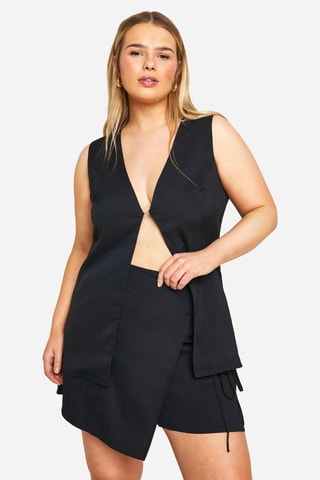Gilet sans manches et jupe-short - Noir