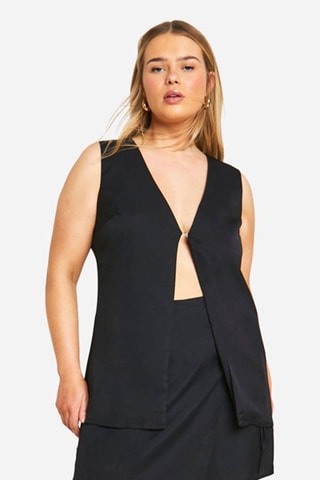 Gilet sans manches et jupe-short - Noir