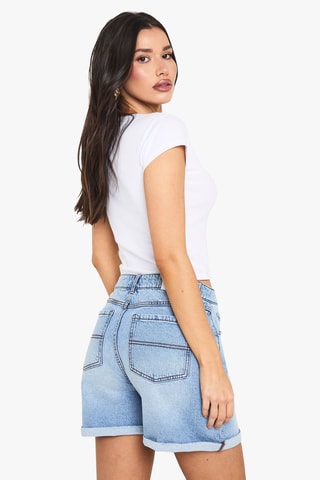 Short mom en jean - Bleu clair