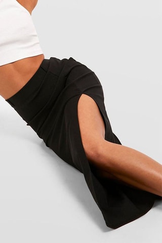 Jupe midi taille haute - Noir